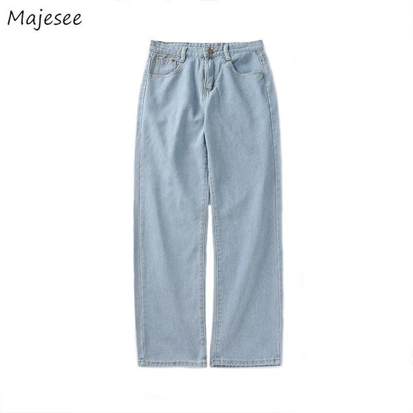 

men's jeans men wide leg plus size s-5xl full length students hip hop streetwear chic trousers vintage casual straight retro loose, Blue