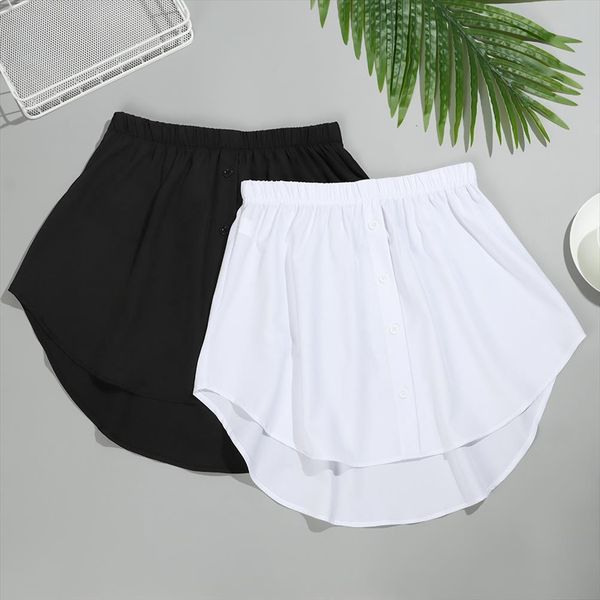 

adjustable fake half womens skirt length underskirt layering lower sweep girls women splitting a version mini, Black