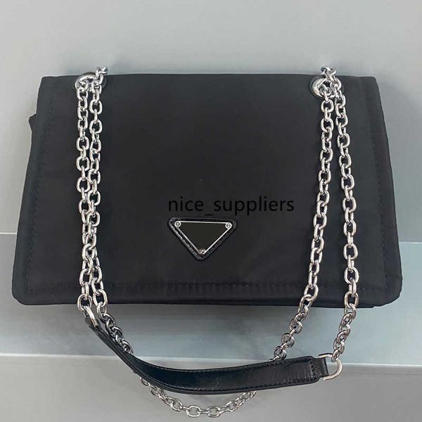

designer luxury bag chain cross body bags lady purse messenger fashion black plain waterproof fabric nylon calfskin hasp women's leathe