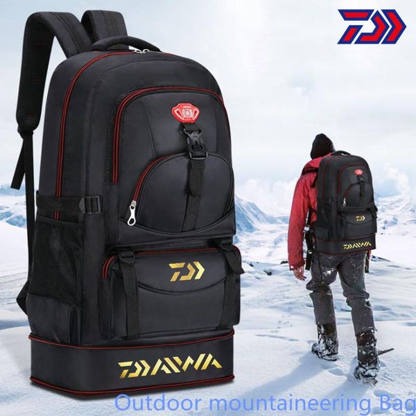 

fishing accessories 2021 outdoor camping climbing bag waterproof mountaineering hiking backpacks sport 55l rucksack