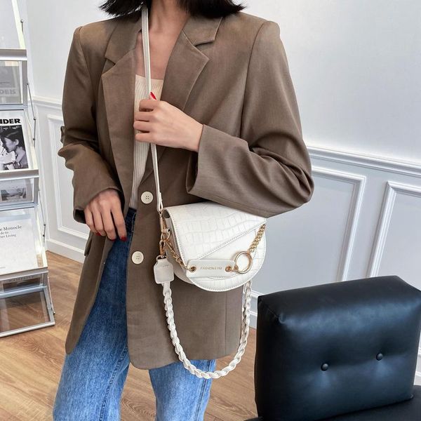 

stone pattern pu leather crossbody bags for women 2021 small shoulder simple bag female luxury chain handbags and purses cross body