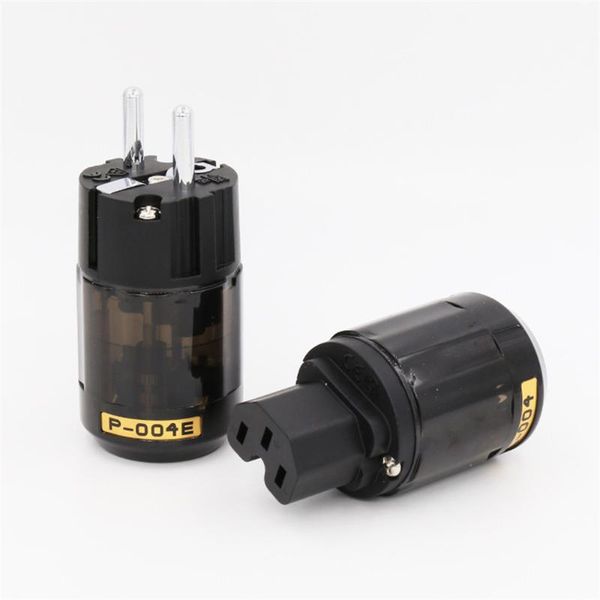 

smart power plugs brand pair p-004e c-004 rhodium plated eu plug hifi electrical iec connector