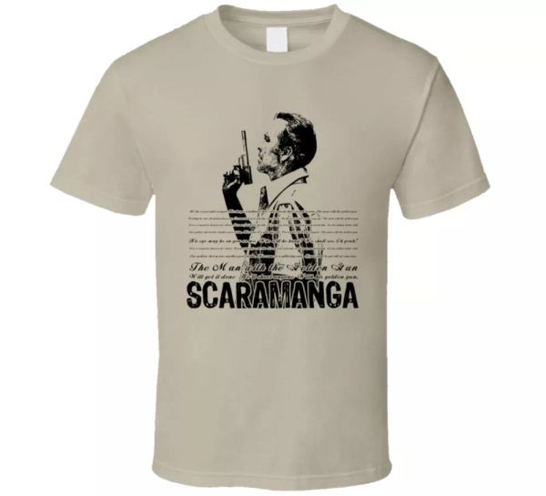 

scaramanga man with the golden gun 007 bond t shirt t shirt, White;black