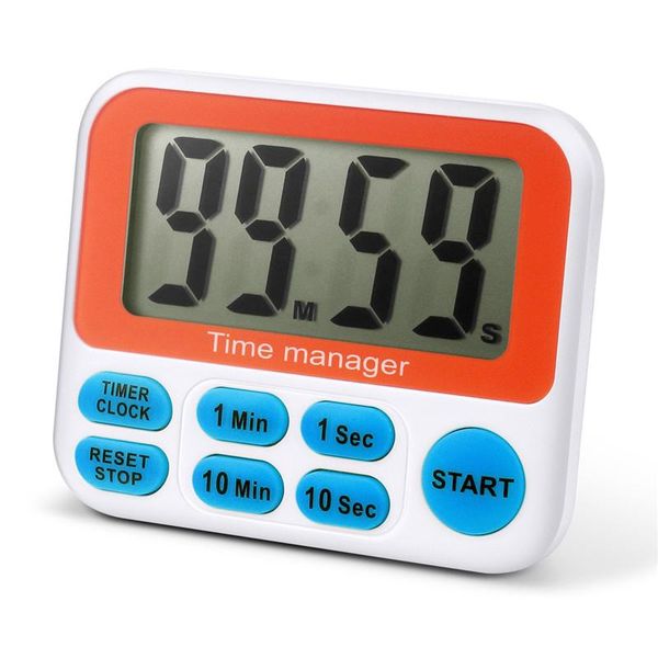 Timers Digital Kitchen Timer Magnetic Grande LCD Tela Clock de cozinha com contagem regressiva de alarme alto