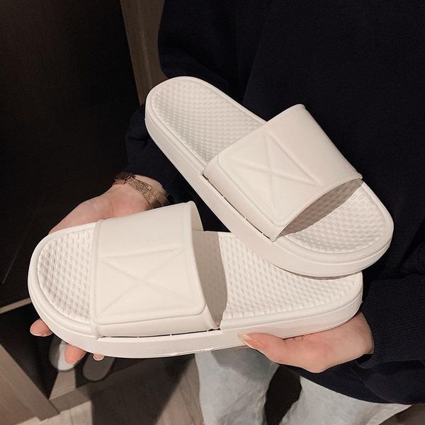 

slippers slipper female summer wear thick beach versatile sandals students women shoes, Black