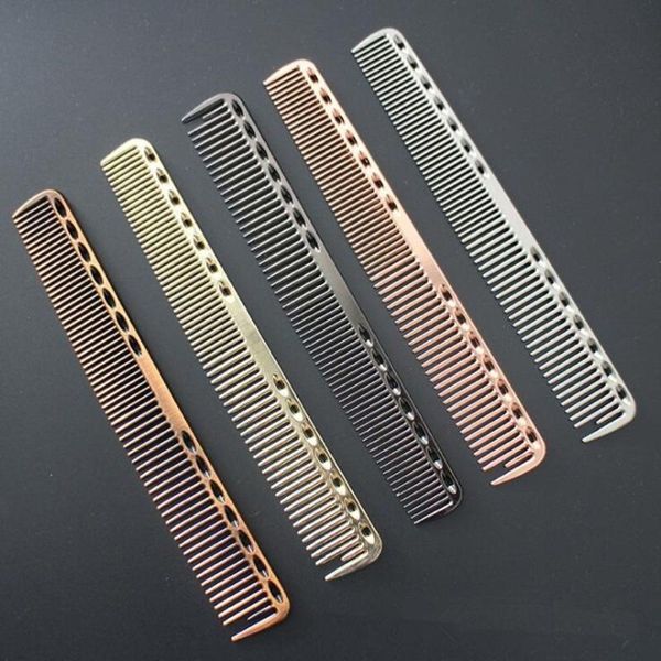 

hair brushes 1pc small space aluminuml comb professional hairdressing combs cutting dying brush barber tools salon accessaries, Silver