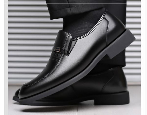 

2021 spring and autumn shoes with new style fashion low heel round head men's shoes @1008, Black