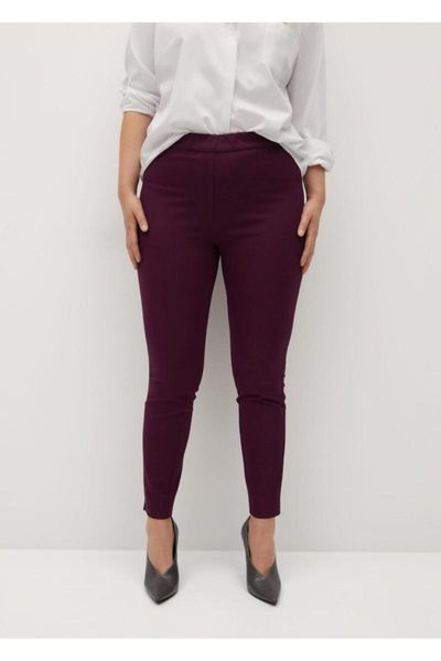 

women claret red cotton tights 77055930 women's leggings, Black