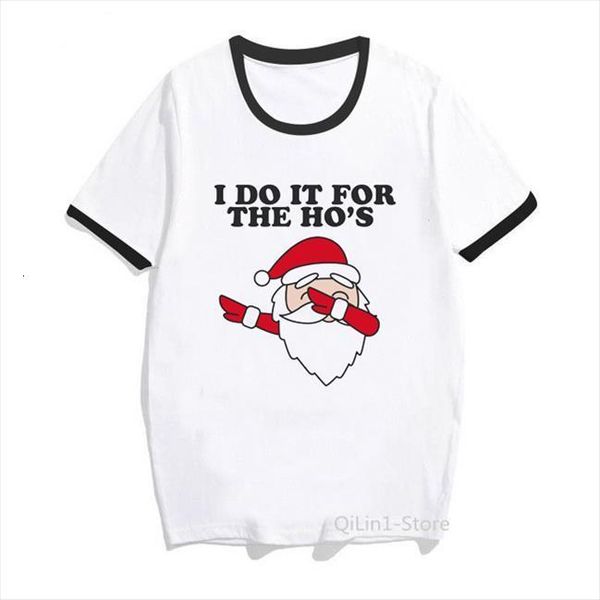 

dabbing santa claus print femme mens t shirts and women funny summer female white hip hop christmas shirt graphic te, White;black