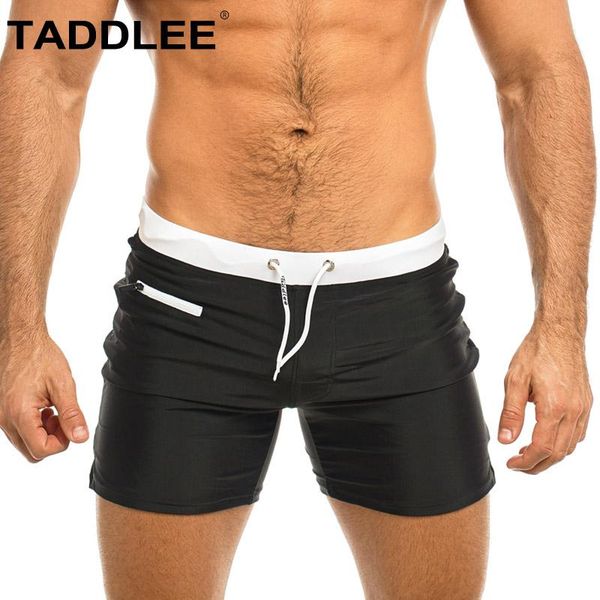 

two-piece suits taddlee men's swimwear swim shorts trunks square cut black blue swimsuits boxers