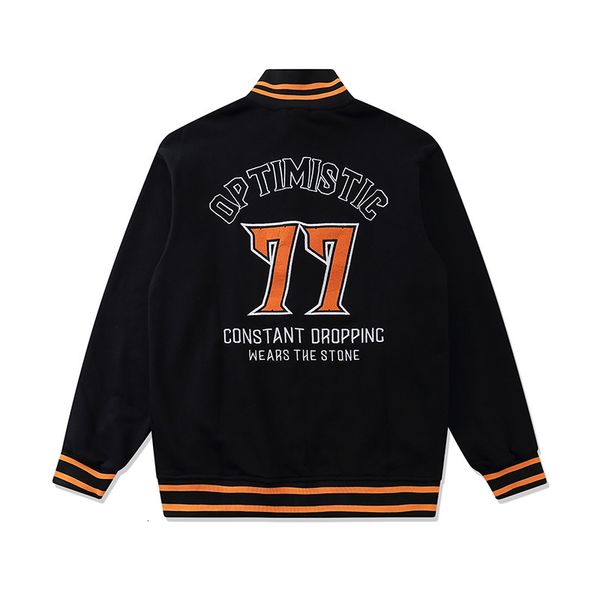 

american fashion sports letter embroidery zipper cotton sweater cardigan coat men's casual baseball et, Black