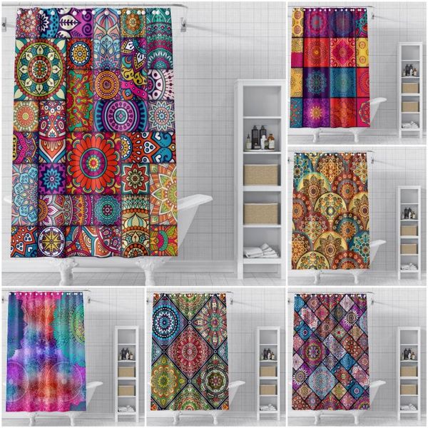 

shower curtains mandala curtain waterproof bathroom bohemian bath for fabric