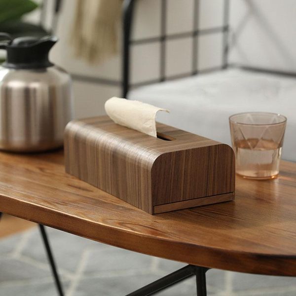 

tissue boxes & napkins walnut wood box kitchen bathroom paper table creative deskstorage simple living room