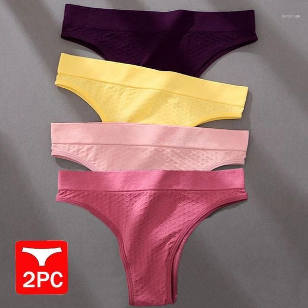 

women's panties 2pcs seamless brazilian high waist underwear female lingerie comfortable solid color underpants plus size xxl, Black;pink