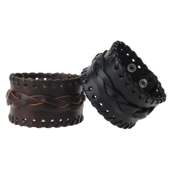 

tennis punk rock wide pu leather bracelet men's adjustable wristband, Golden;silver