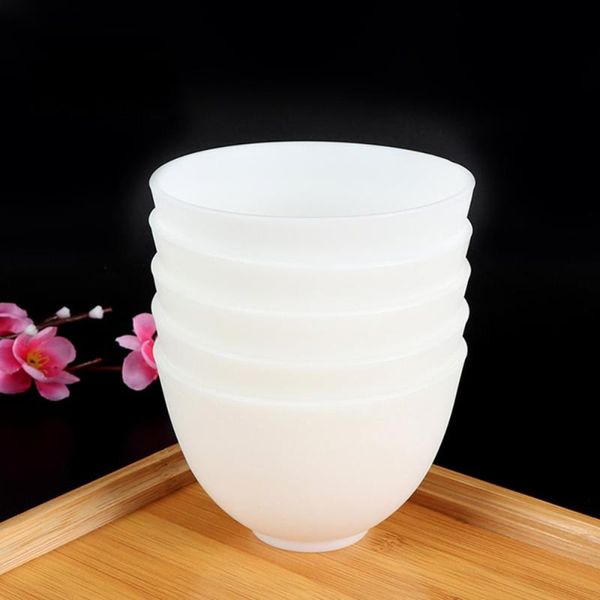 

bowls 8x5cm home use odorless anti-drop silicone bowl facial mask mixing prep measuring (s, white)