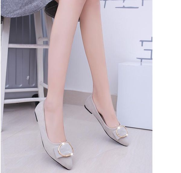 

women's shoes spring and autumn flat bottom pointed end @371, Black