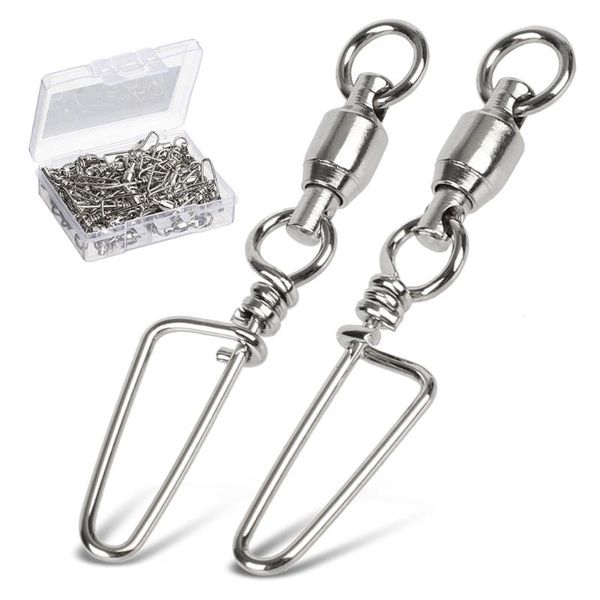 

fishing hooks 10/20/50pcs swivels connector ball bearing rolling swivel 0#-6# for fishhook lure carp accessories