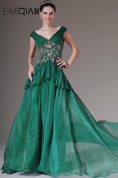 

party dresses cap sleeves v neck green evening gown fashion, White;black