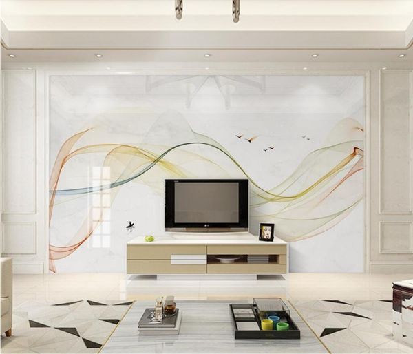 

wallpapers cjsir custom wallpaper abstract marble lines landscape 3d wall papers home decor background painting living room decoration