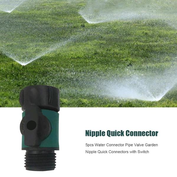 

watering equipments 5pcs pipe connector valve garden nipple quick with switch gardening joint water pump accessories