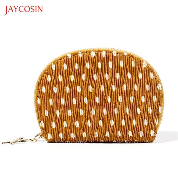 

wallets jaycosin fashion women short wallet 2021 lady cute polka dot zipper clutch student money bag card holder coin purse, Red;black