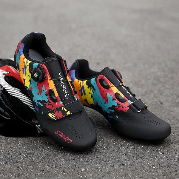 

professional sapatilha mtb road cycling shoes self-locking sneakers bicycle sport cleats racing footwear, Black