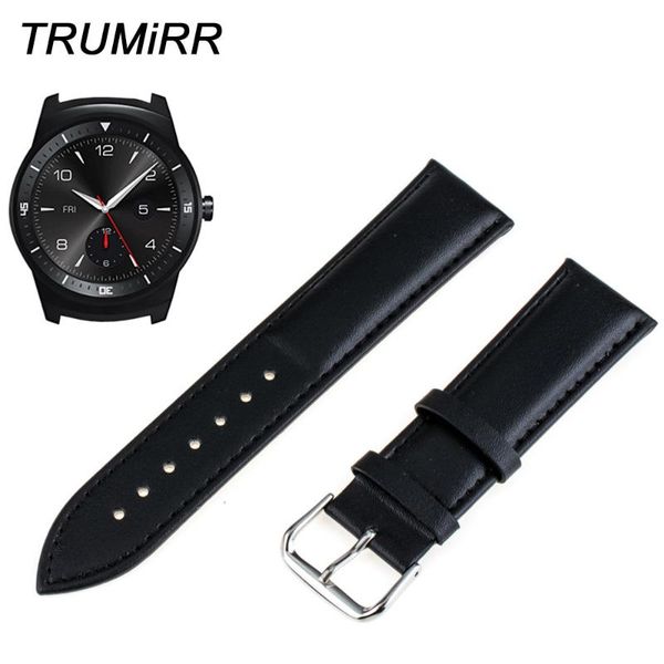 

watch bands 22mm genuine leather watchband + tool for lg g w100 w110 urbane w150 asus zenwatch 1 2 wi501q wrist strap bracelet, Black;brown