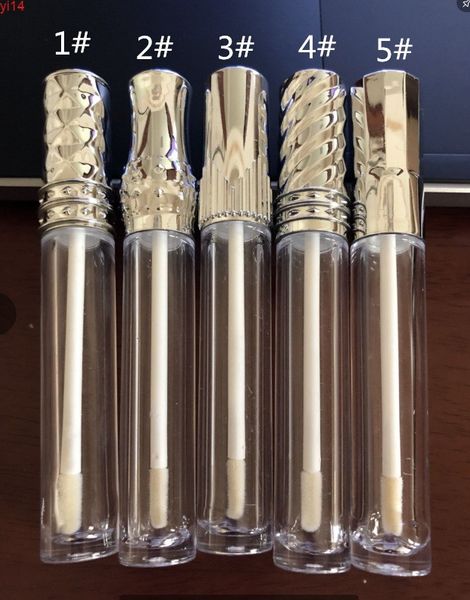 50 Stück silberne kristallklare leere Lipgloss-Kunststoffrohrbehälter Einzelhandel nachfüllbare Balsam-Mascara-Creme-Flasche gute Menge