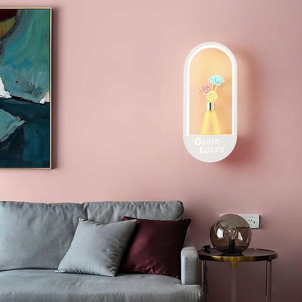 

wall lamp aroma lighting shelf floating display stand with white warm natural light essence oil bottle wall-mount