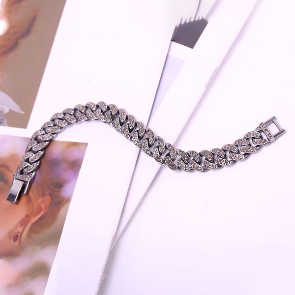 

ins fashion punk hip hop cuban bracelet trend high sense quality black couple