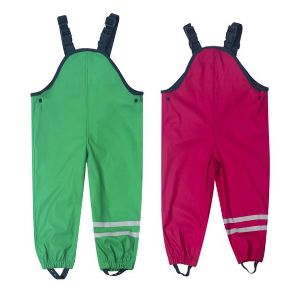 

jumpsuits 2021 baby girls rain pants waterproof boys jumpsuit sport children's bib overalls toddler kids raincoat trousers clothes, Blue