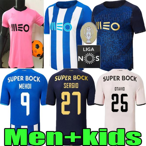 

men 21 22 porto soccer jerseys home away goalkeeper 2021 2022 sergio oliveira mehdi moussa luis diaz mateus evanilson pepe fourth kids foot, Black;yellow