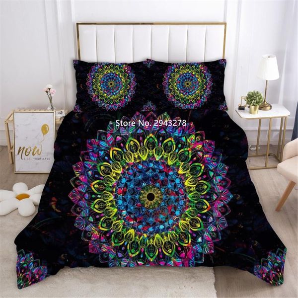 

bedding sets home textile three piece set round mandula digital printed 3d comfortable fashion duvet quilt cover pillowcase