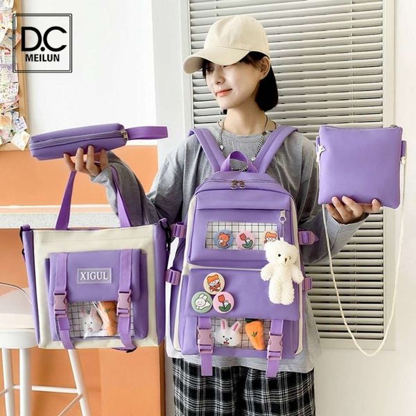 

Designer schoolbagDC.meilun Kawaii Women's School Backpack 4 Pcs In Set Cute School Bags for Girls Mochilas Escolares