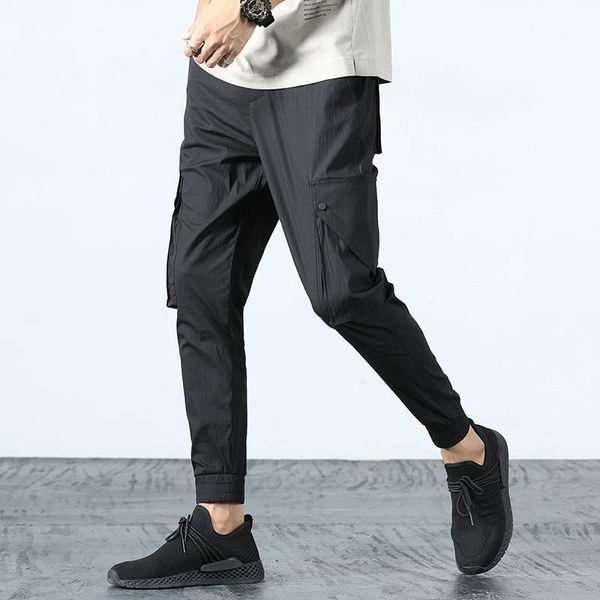 

men's pants autumn korean elastic casual leggings 9-point fashion slim 560, Black