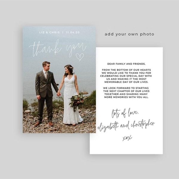 

greeting cards thank you card with po insert wedding save the date