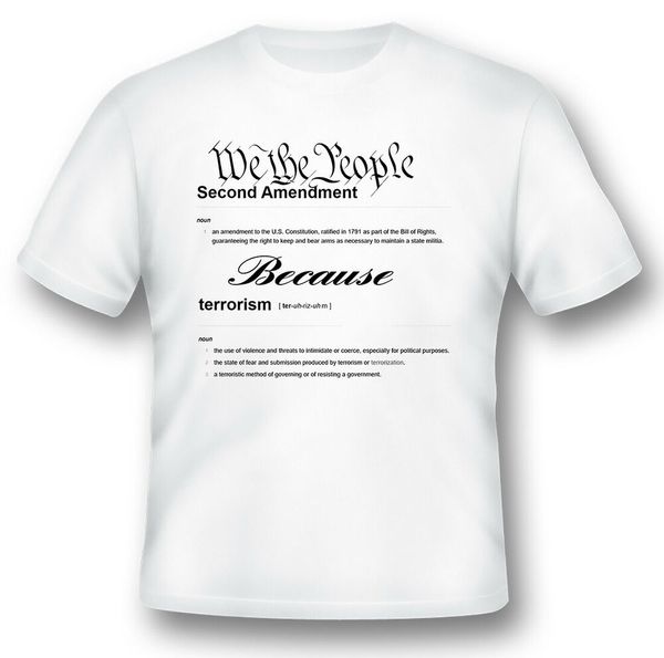 

we the people 2nd amendment terrorism gun ar15 black or white tee, White;black