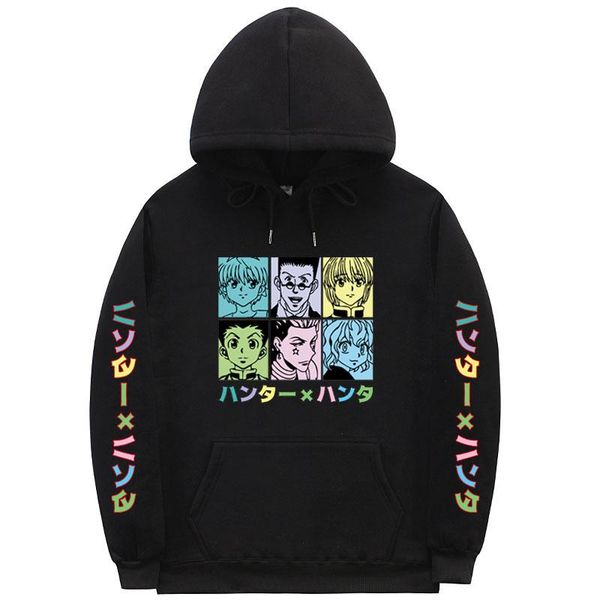 

men's hoodies & sweatshirts x hoodie streetwear cartoon hisoka men women fashion print sweat homme black white sweatshirt