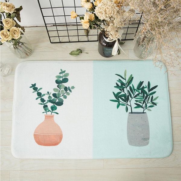 

bath mats nordic style plant pattern mat children's door outdoor bathroom