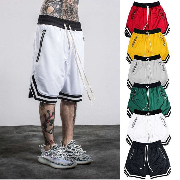 

street fashion brand basketball zipper casual shorts men's pants, Blue