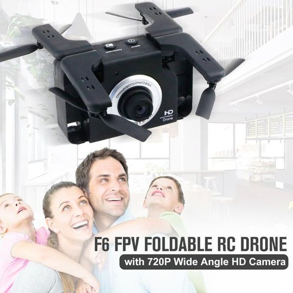 

drone with camera 2 in 1 f6 wide angle cam fpv foldable rc aircraft gesture selfie headless mode plane drones