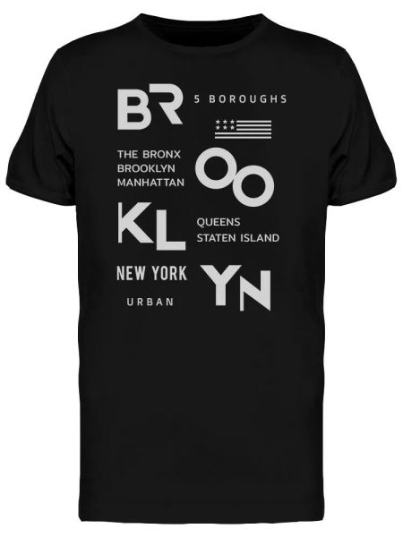 

brooklyn new york boroughs men's tee -image by shutterstock, White;black