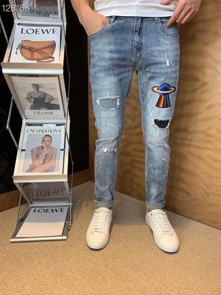 

men's jeans w2062 fashion 2021 runway luxury european design party style clothing, Blue