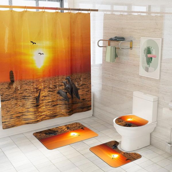 

bath mats mat bathroom carpet and shower curtain 4-piece set anti slip for microfiber toilet seat foot
