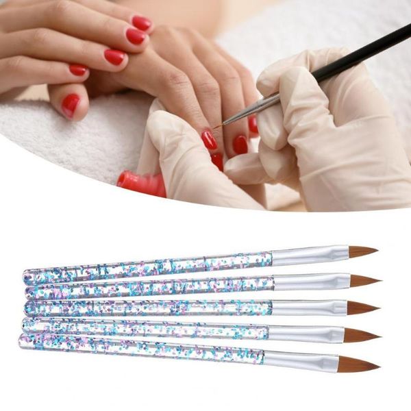 

nail brushes 50% 5pcs/set art liner soft fur painting acrylic brush pen tools for beauty, Yellow