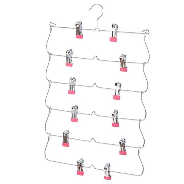 

hangers & racks space saving metal multi-layer pants trousers skirt hanger foldable closet with non-slip clips tie slack rack