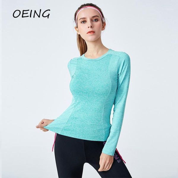 

yoga outfit 2021 long sleeve sport breathable workout gym shirts for women seamless fitness