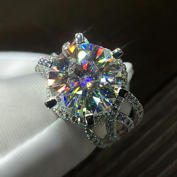 

wedding rings trendy female crystal round thin ring charm silver color for women luxury white zircon stone engagement, Slivery;golden