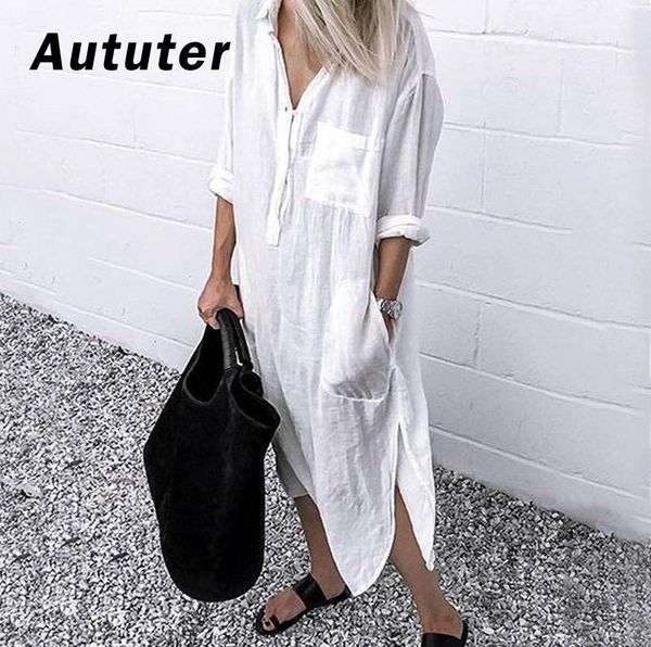 

women long shirts dress office lady work dresses casual solid lapel vestidos cotton tunic shirt robe femme dresses#a3, Black;gray